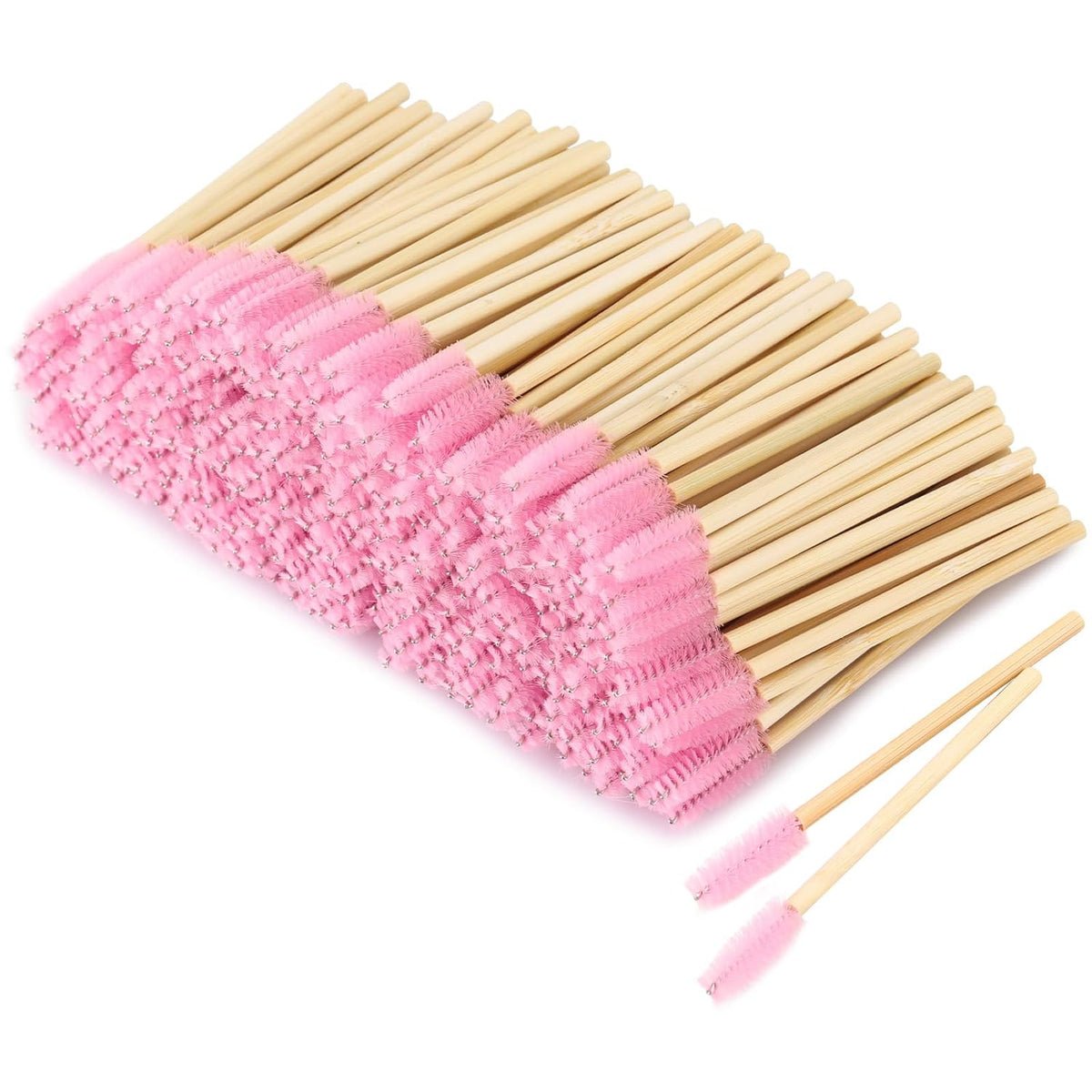 Tbestmax 300 Disposable Mascara Wands Eyelash Brush Spoolies for Eye Lash Extension Eyebrow Bamboo