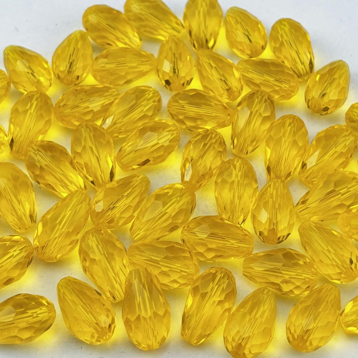 200pcs 3x5mm Teardrop Crystal Glass Beads for Jewelry Making, Faceted Vertical Hole Teardrop Glass