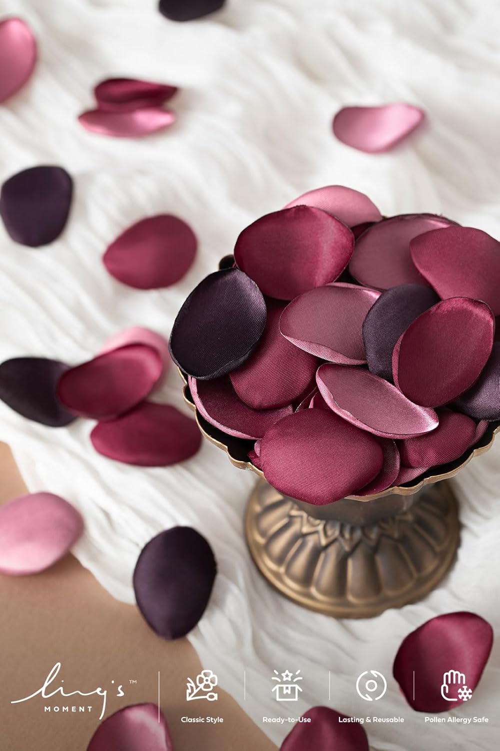 Ling's Moment Rose Petals, Silk Flower Petals for Wedding/Aisle/Flower Girl Baskets/Table