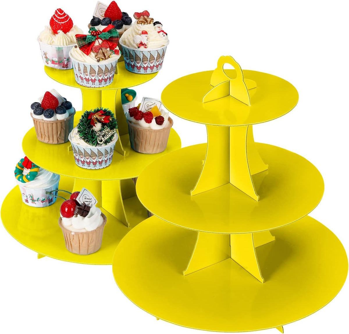 2Pcs 3-Tier Cupcake Stand, Cake Stand holder, Tiered DIY Cupcake Stand Tower for Dessert Table