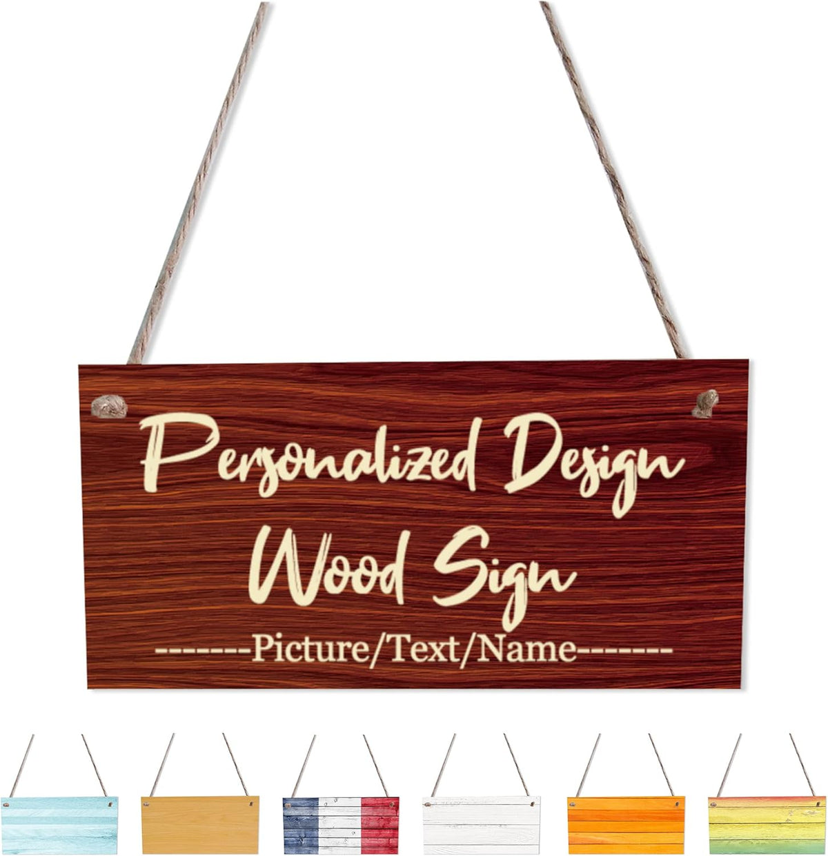 Custom Hanging Wood Sign, Personalized Text Door Sign Plaque, Customized Wall Sign, Customizable