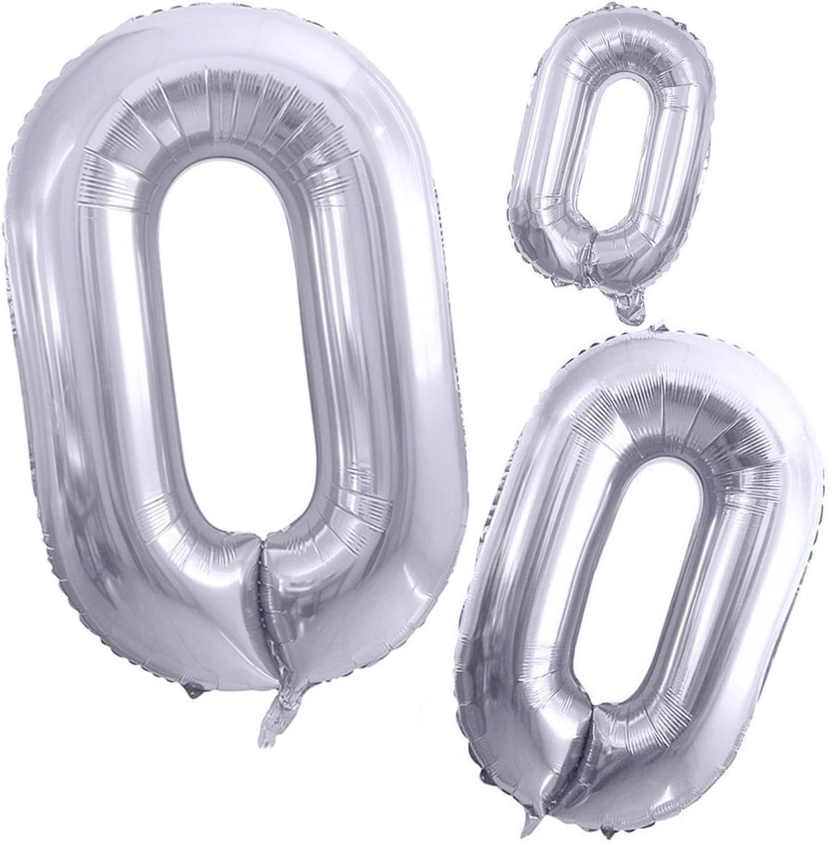 GOER Silver Foil Balloons Number 0,Huge Number Balloons for 10th 20th 30th 40th 50th 60th 70th 80th