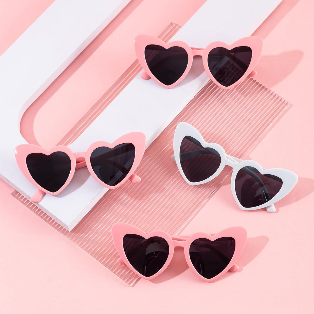 Bachelorette Party Favor Sunglasses 6 Pack,Retro Cat Eye Heart Sunglasses for Women,Bridesmaid