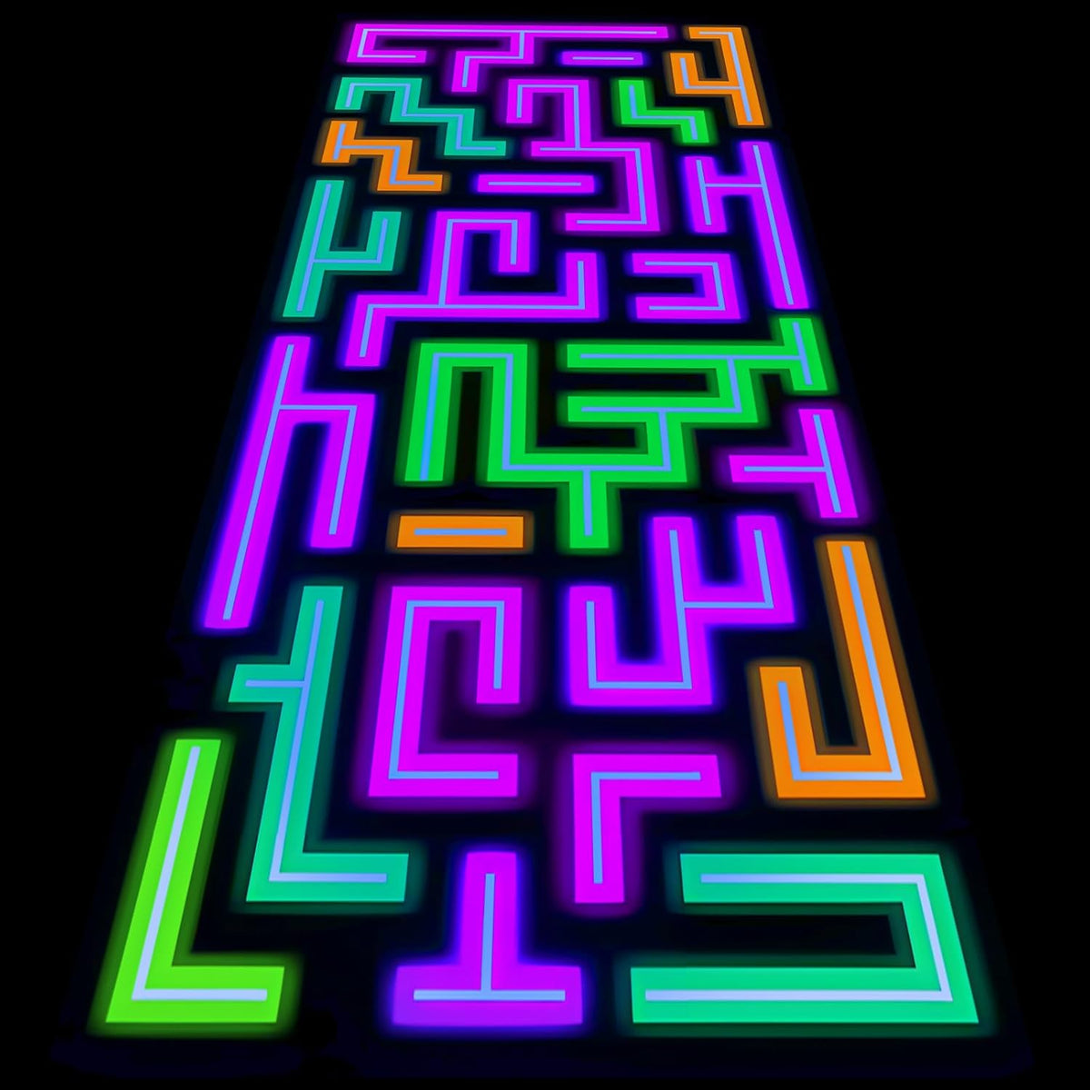 Haull 118 x 39 Inch Neon Light up Dance Floor Glow in The Dark Runner UV Reactive Blacklight Floor