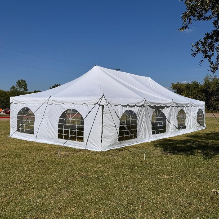 40'x20' PVC Pole Party Tent with Storage Bags, Tents for Parties, Fire Retardant (FR), Heavy Duty