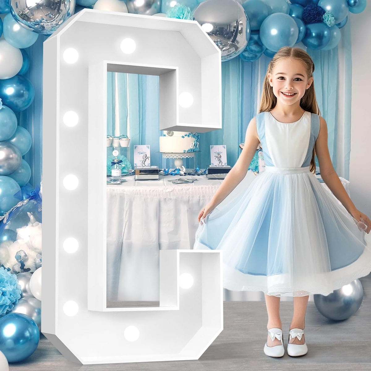 Ledido 4FT Marquee Light Up Letters, Cool White Light Up Letters Large Marquee Letter for Party