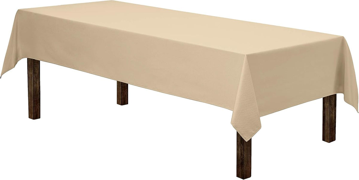 Gee Di Moda Rectangle Tablecloth - 60 x 84 Inch Beige Table Cloth for 5 Foot Rectangle Table