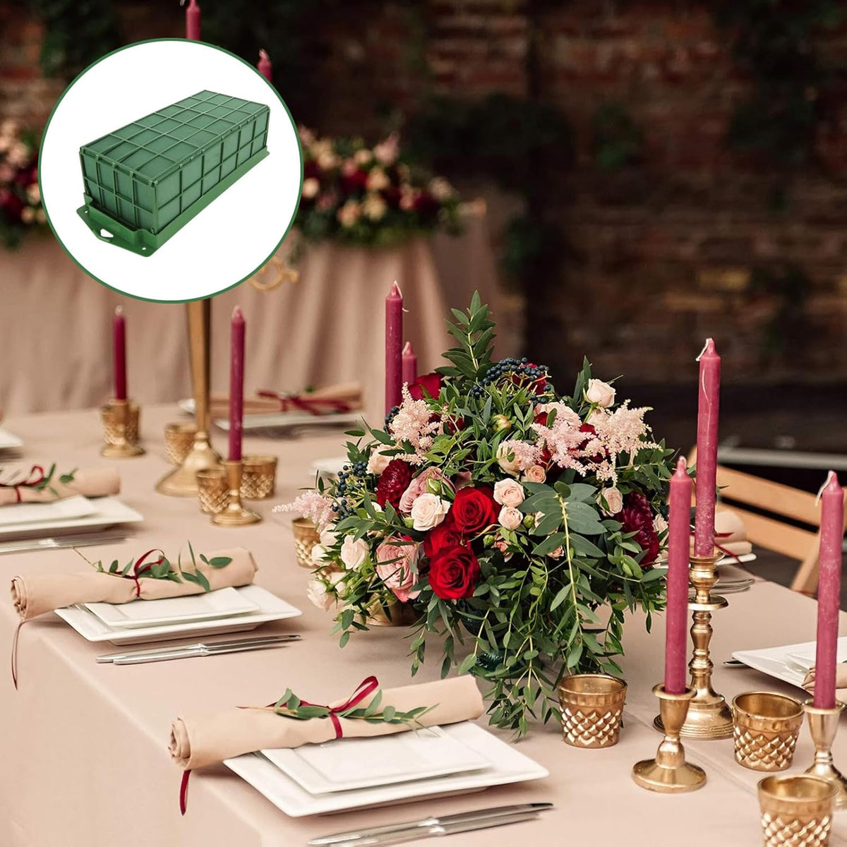 6 Pcs Floral Foam Cage, 11.8" x 4.5" x 3.1" Rectangle Flower Cage Holders with Floral Foam, Floral