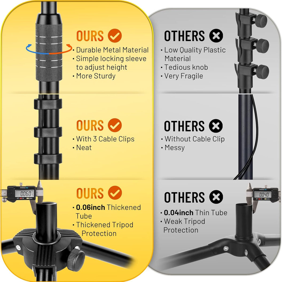 CAHAYA Dual-use Tripod Microphone Stand with Phone Holder Gooseneck Floor Mic Stand Portable with