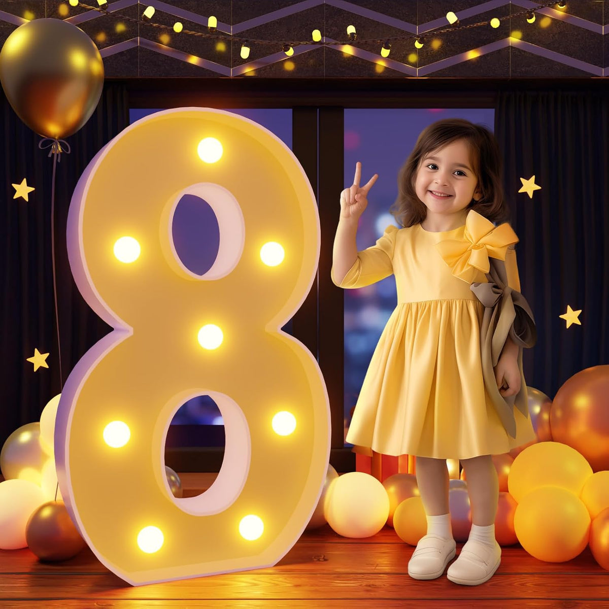 Marquee Numbers 3 Feet Tall Large Light Up Numbers 8th 18th 80th Birthday Decorations Girl Boy Big