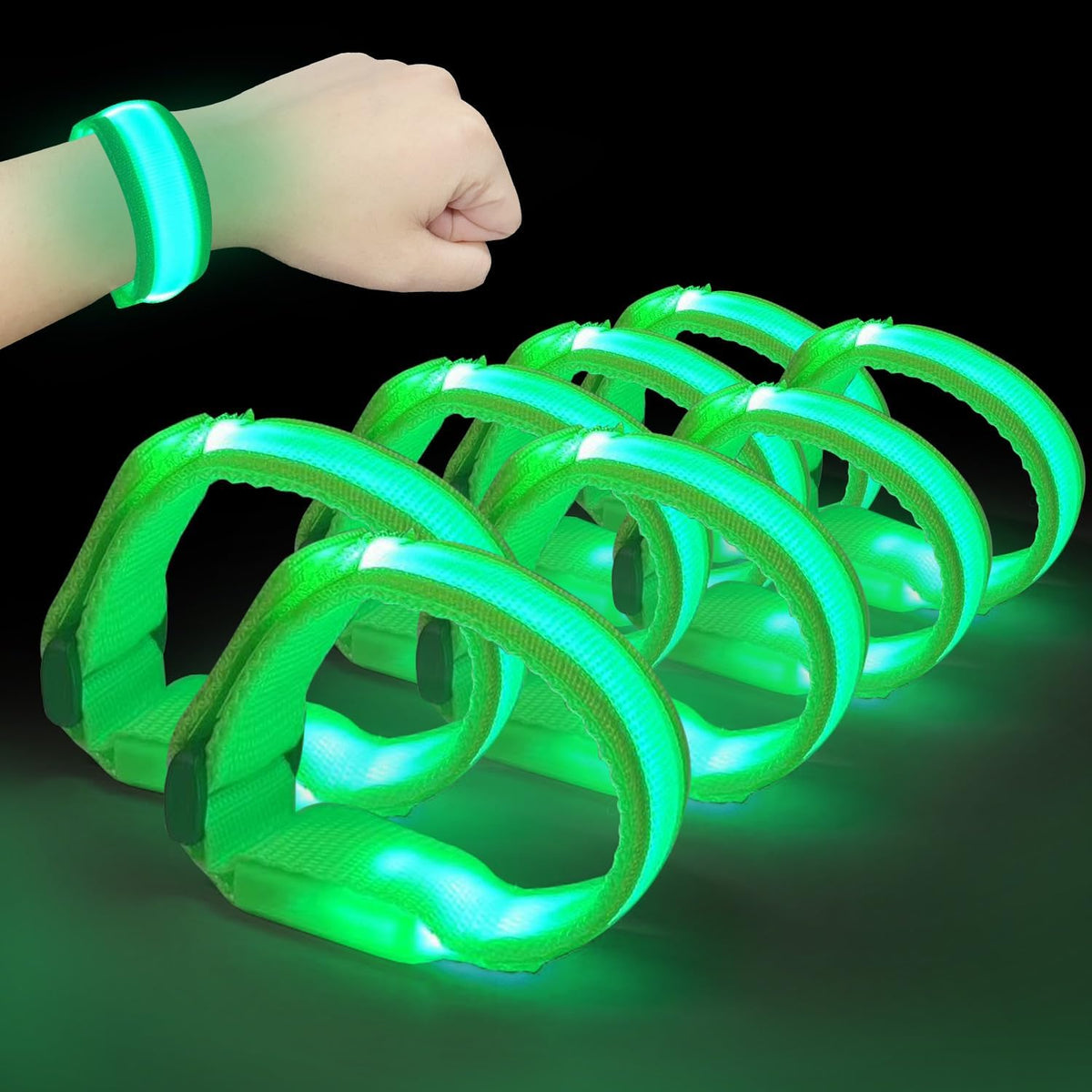 M.best 8pcs LED Light Up Bracelets Glow Flashing Wristbands Glow in The Dark Party Supplies for
