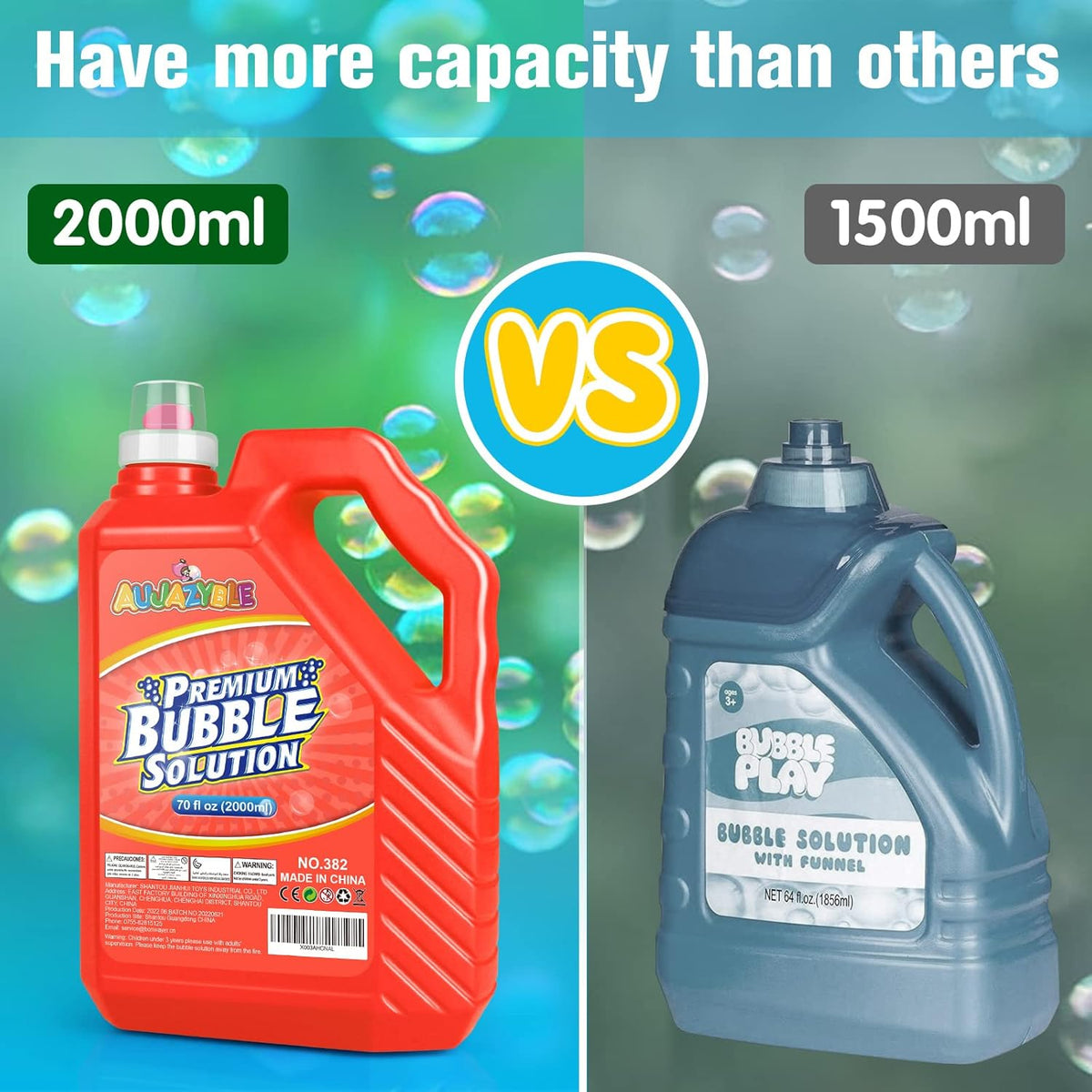 70 oz Bubbles Refills for Kids-Premixed Bubble Solution Refill Premium Bubble Liquid Bubble Juice