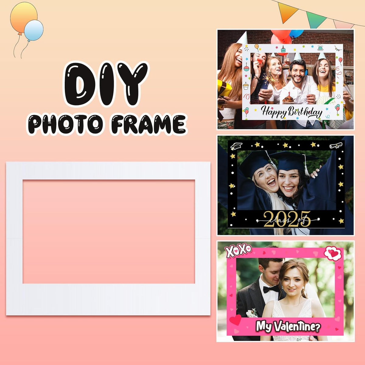 32 x 24 Inch Large Blank DIY Photo Booth Props Picture Frame Party Frame DIY Photo Booth Props