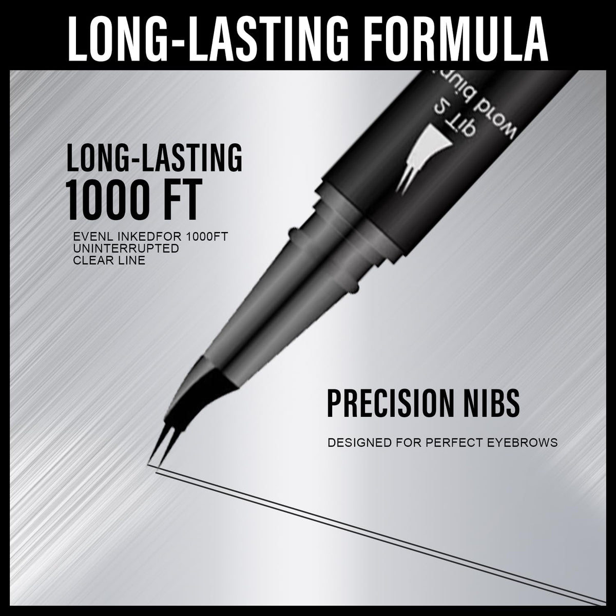 Curved Eyebrow Pencil, 2-in-1 Dual-Ended Eyebrow Pen with Curved Tip and Precise Brush-Tip