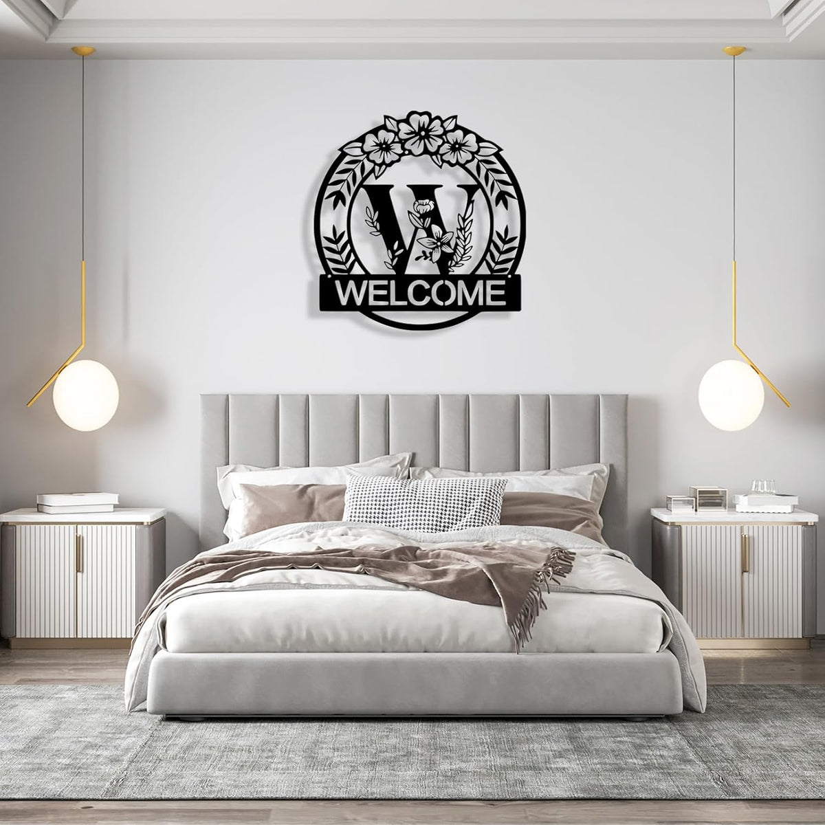 Custom Metal Name Sign, Personalized Family Last Name Signs for Home, Split Letter Monogram Wall