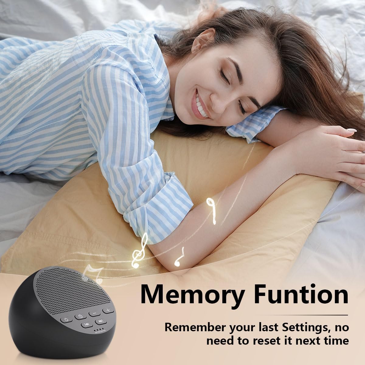 Sound Machine Portable Rechargeable White Noise Machine with 30 Soothing Sounds for Baby Kids