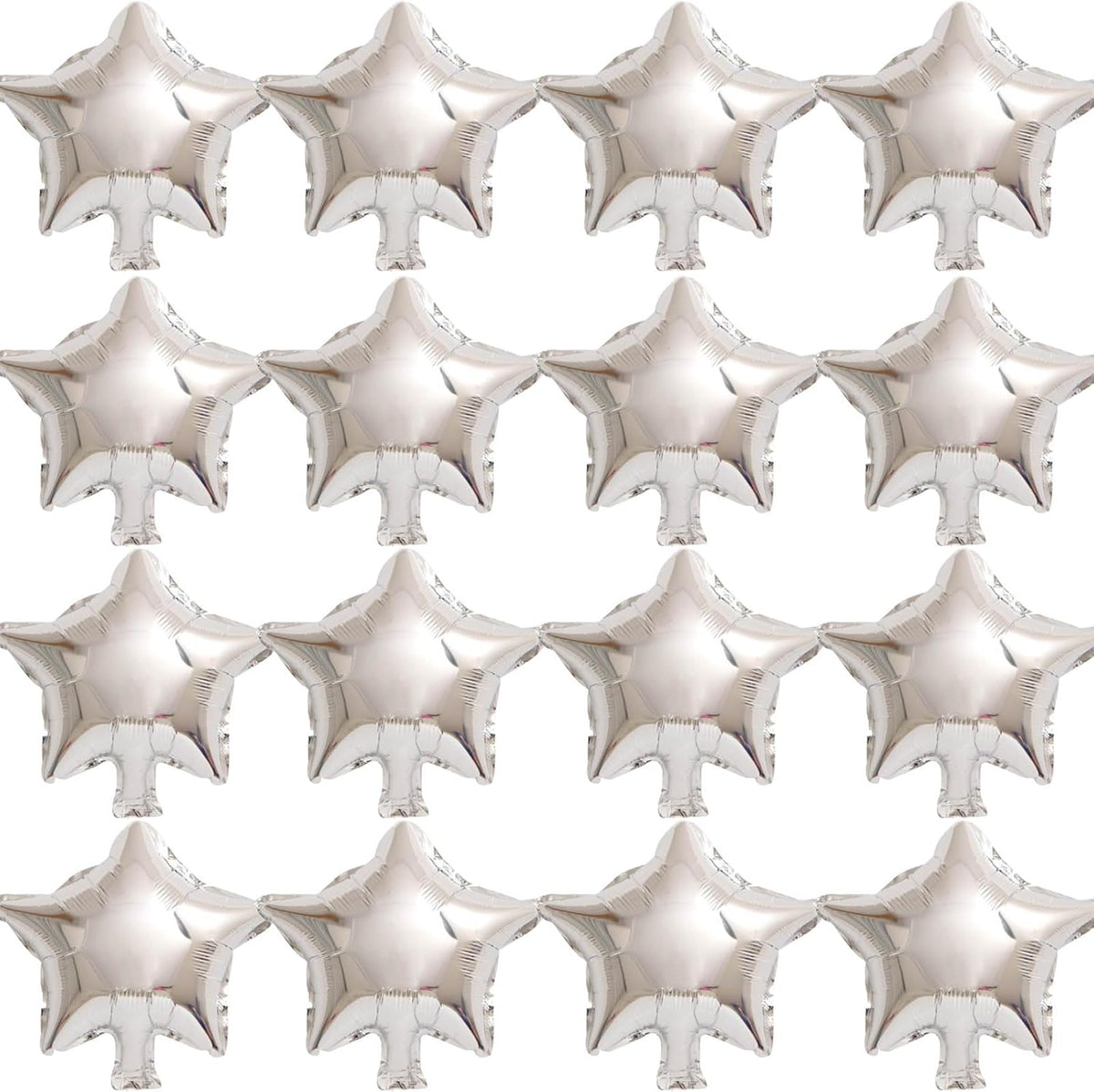 50 Pieces 10" Silver Foil Star Balloons for Party Decorations