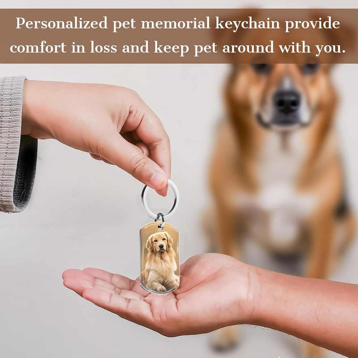 Custom Dog Memorial Photo Keychain Personalized Sympathy Gifts for Loss of Dog Memorial Passing