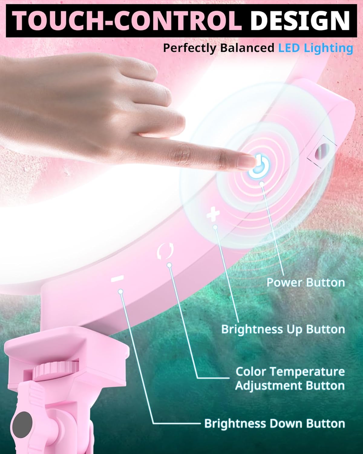 UBeesize Upgraded 12'' Ring Light with 62'' Tripod Stand and Magnetic Phone Holder,LED Selfie