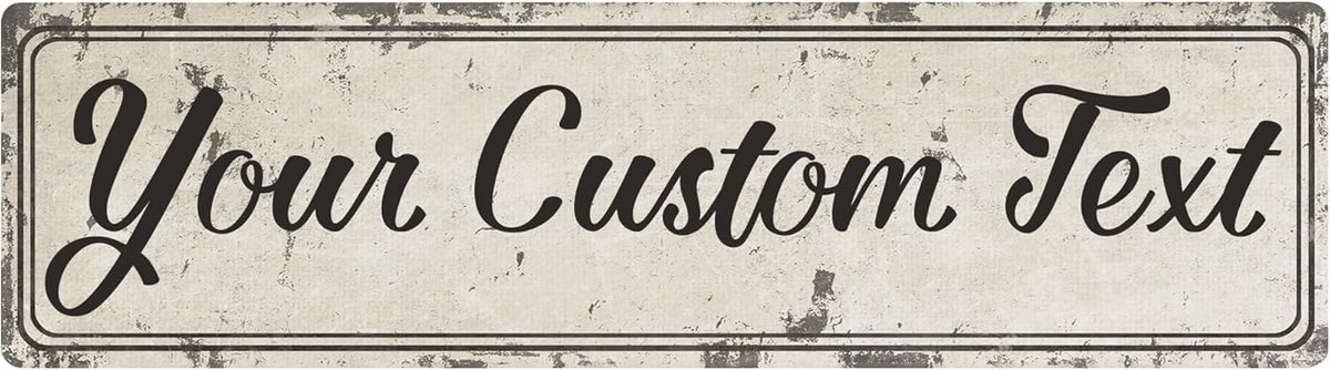 Rustic Custom Metal Sign - Custom Sign for Indoor or Outdoor Use (Rustic Tan Double Border, 15