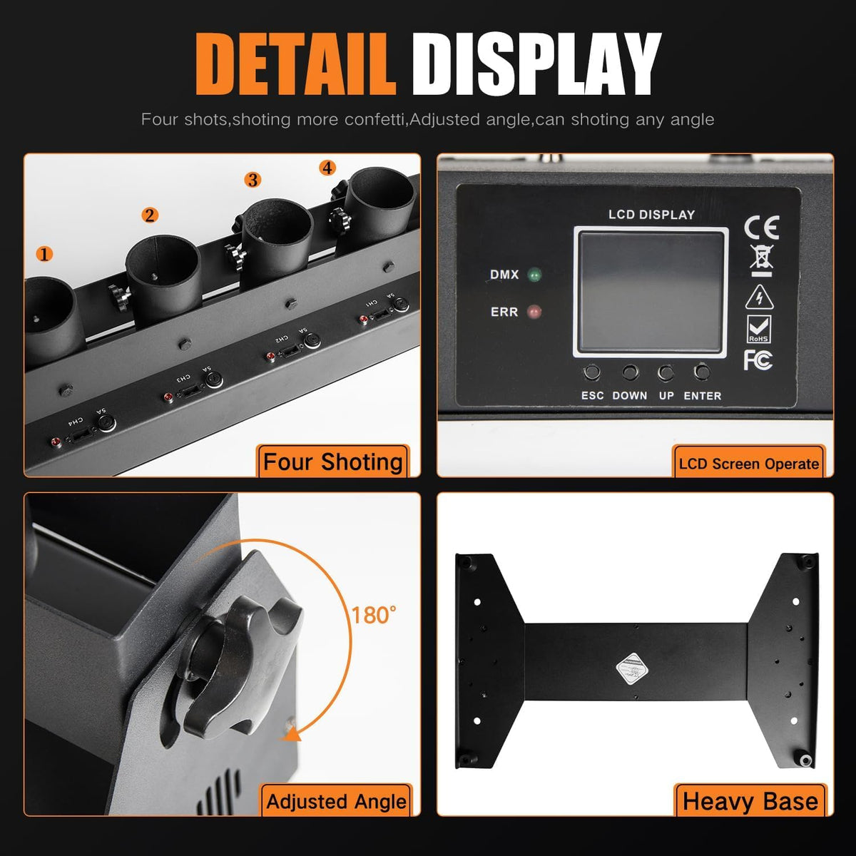 Professional Confetti Launcher Cannon Machine, Confetti Blower Machine Confetti Cannon DMX/Remote
