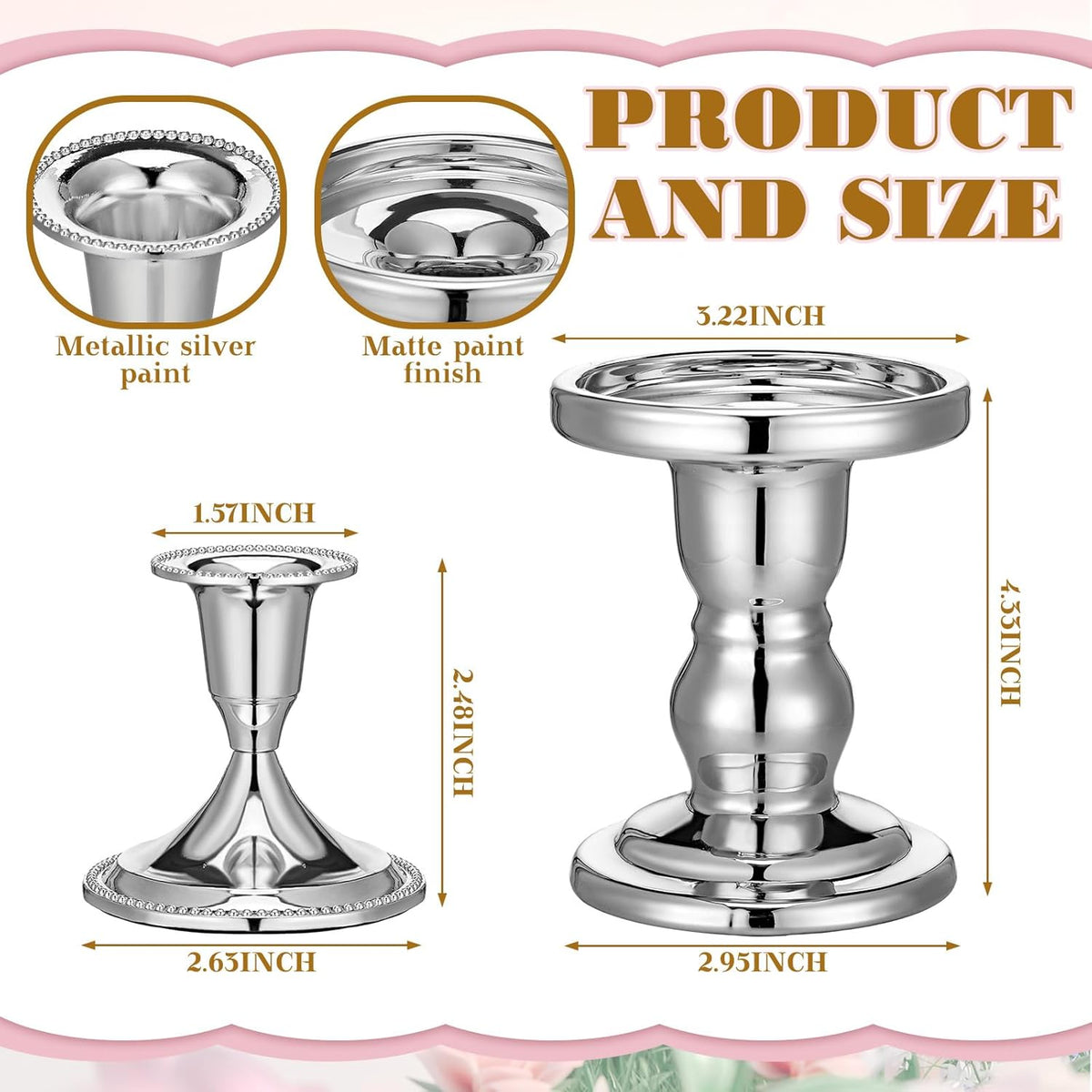 Irenare Unity Candles with Holder for Wedding Ceremony Wedding Decortions Accessories Glass Candle