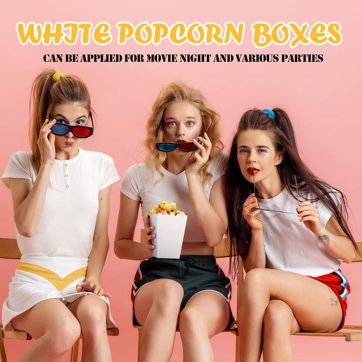 Zopeal 200 Pcs Mini Popcorn Boxes and Clear Treat Bag Set, Bulk Popcorn Bags Open Top Paper Popcorn