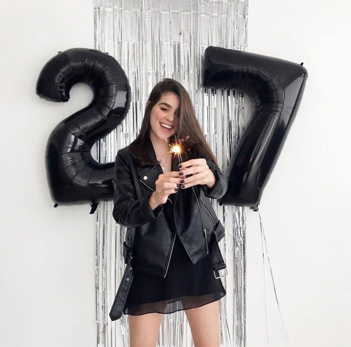 40 Inch Black Number Balloon 0-9(Zero-Nine), Big Size Happy Birthday Balloon, Foil Helium Big