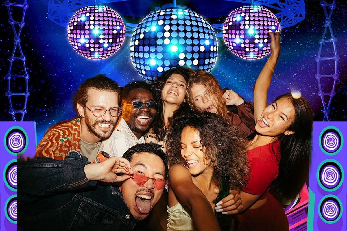 Dance Party Backdrop Retro 80s 90s Theme Stage Dance Ball Music Birthday Party Decoration DJ