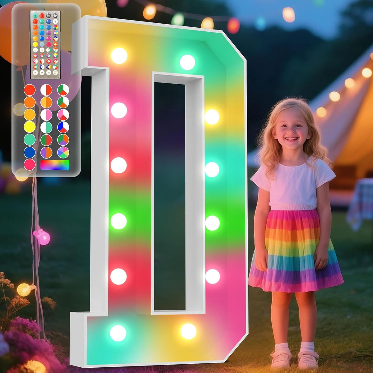 Ledido 4FT Marquee Light Up Letters, 34 Colors Changing Marquee Letter 4 Feet Tall with Remote, Big