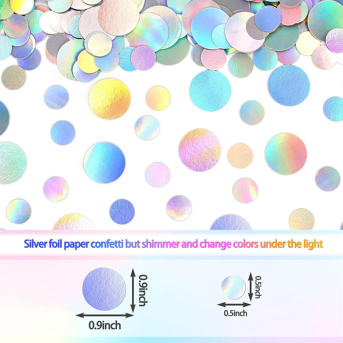 400PC Circle Dots Iridescent Confetti for Birthday Decorations Round Table Scatter for Wedding Baby