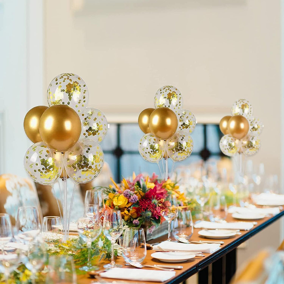 8 Set Balloon Stand Kit - Balloon Sticks With Base for Table Balloon Centerpiece Decorations for
