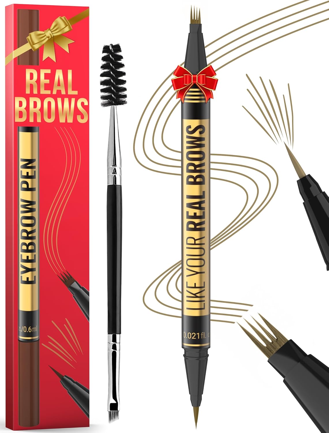 Eyebrow Pen - Microblading eyebrow pencil with Micro-Fork Tip & Precision Tip for Natural Brows