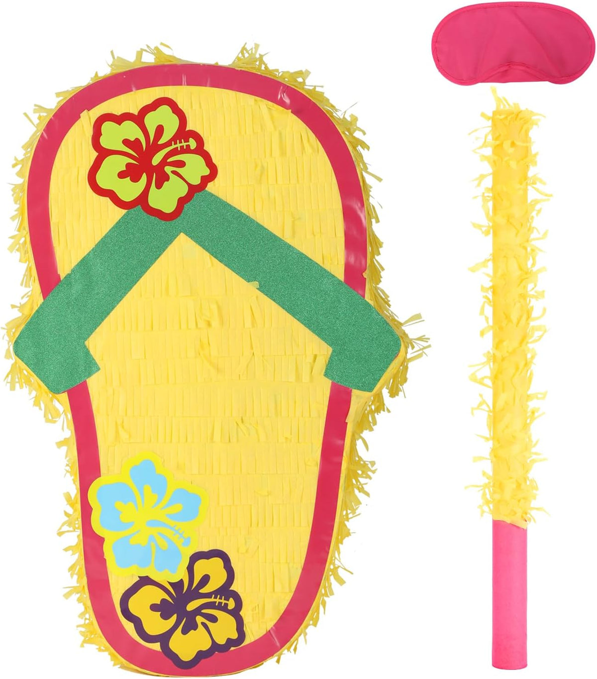 Sandal Pinatas Bundle with a Blindfold and a Bat(17 x 12 x 4 Inches), Perfect for kid's Birthday