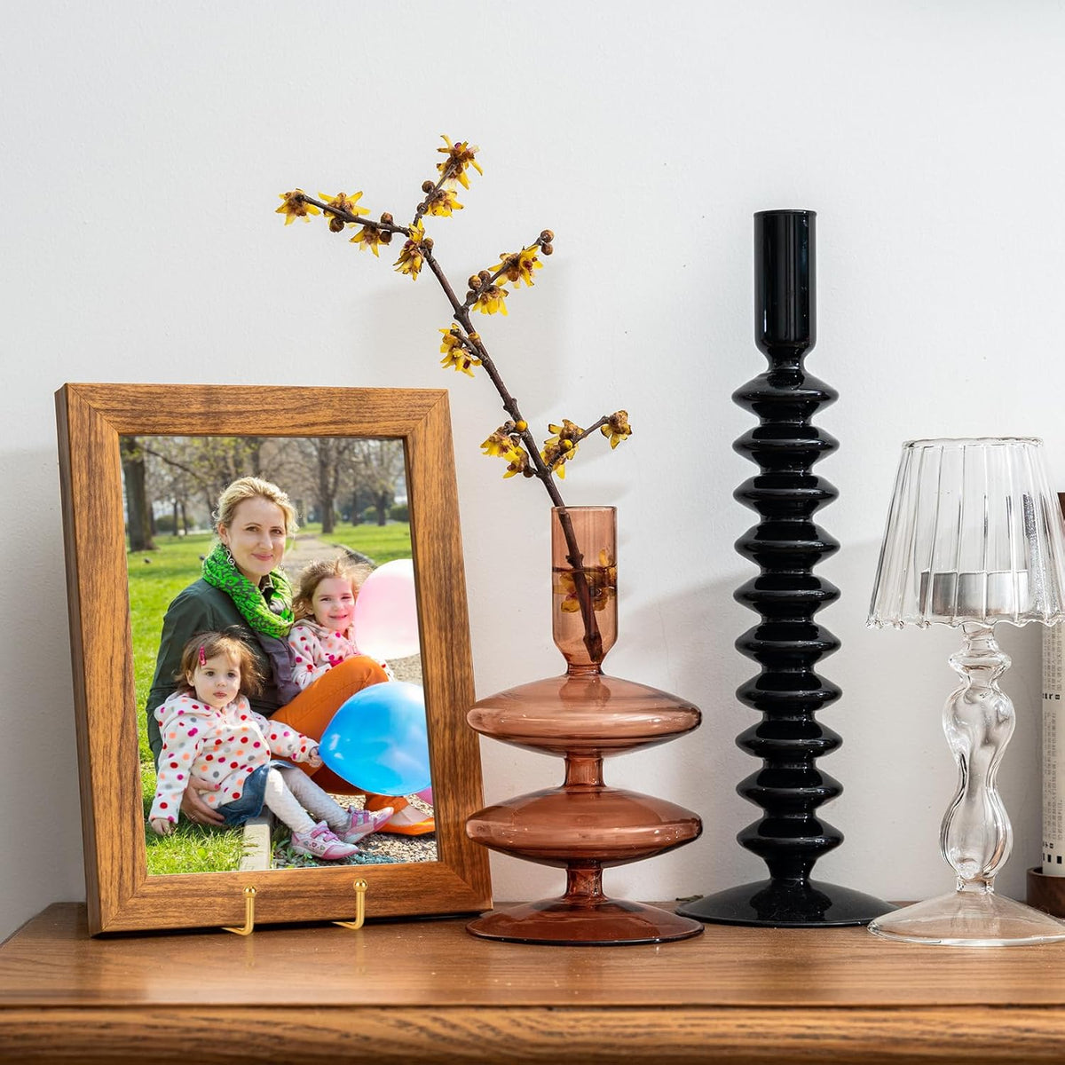 IBosins 5 Pack 8 Inch Plate Holder Display Stands, Large Metal Gold Frame Stand for Picture, Book