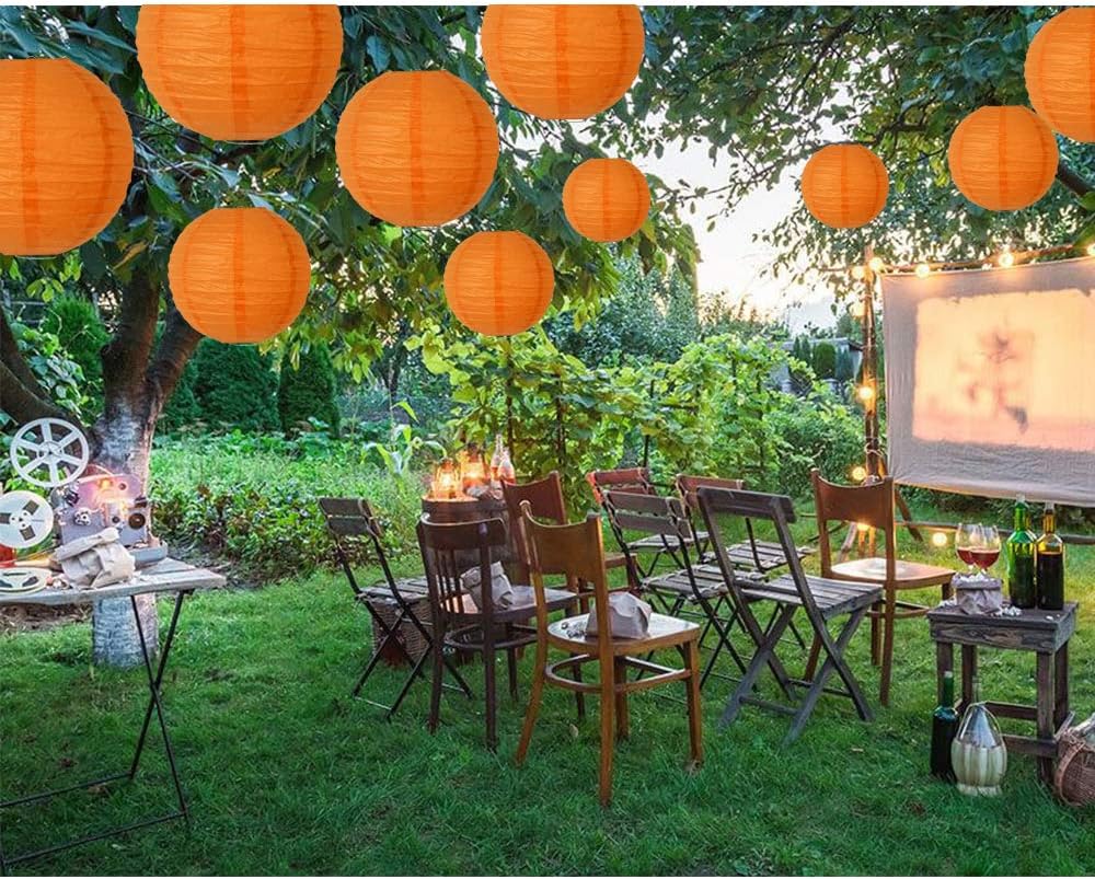 BEISHIDA Orange Round Paper Lanterns Decorative Hanging Asia Chinese Japanese Paper Lanterns Lamp