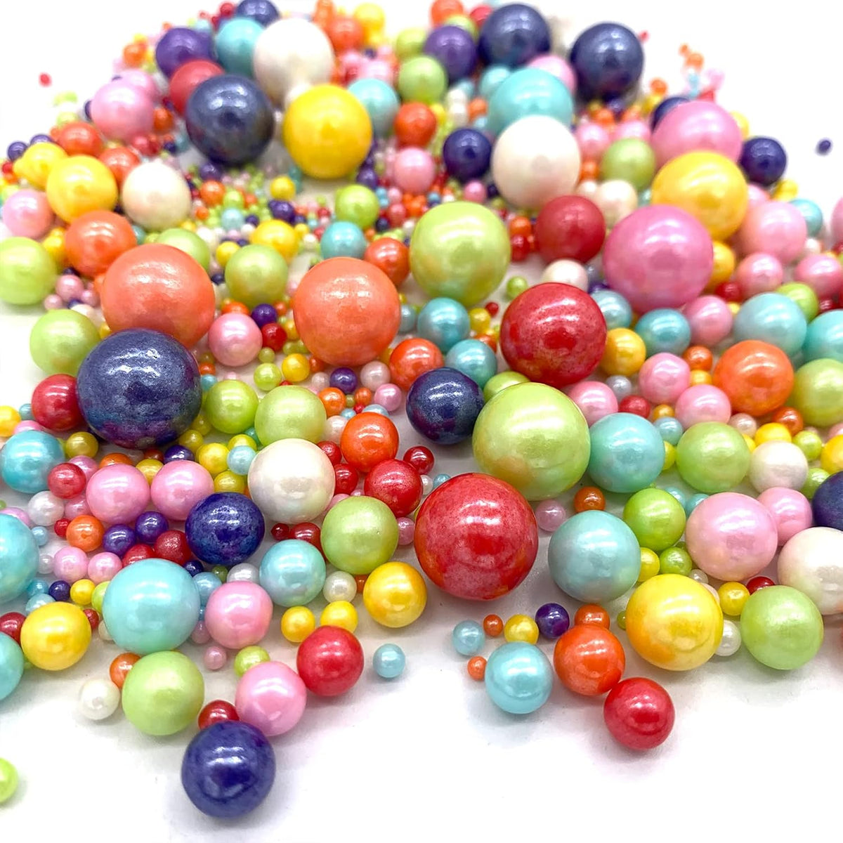 Weraru Edible Mixed Pearl Sugar Sprinkles Candy Mixing Size Baking Edible Cake Decorations Cupcake