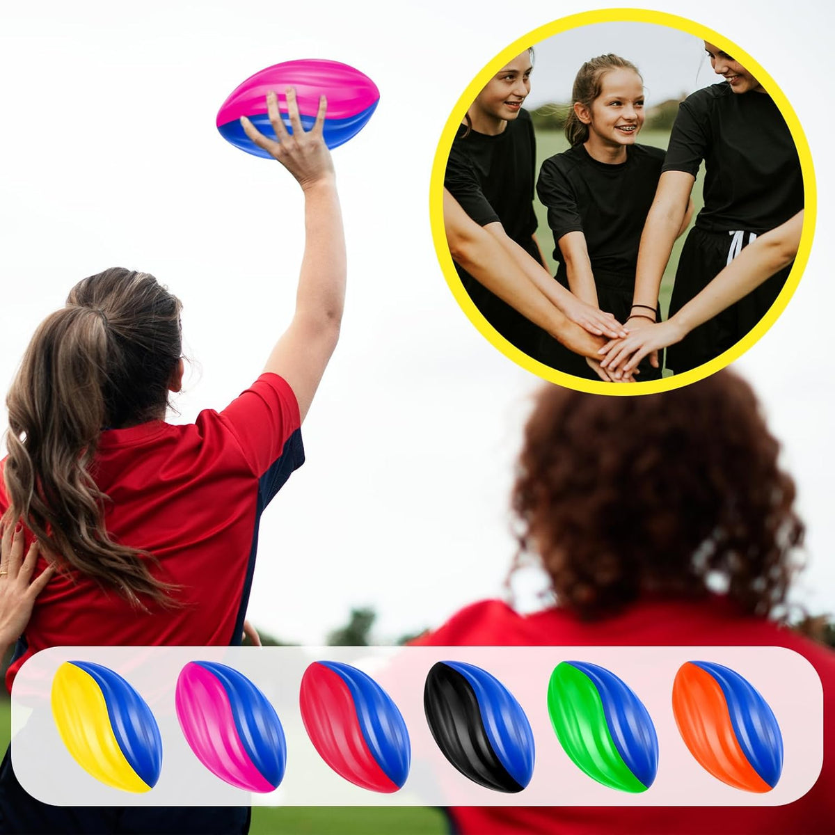 Jerify 12 Pcs Mini Footballs for Kids Spiral Foam Football Bulk 5 Inch Soft Small Waterproof Foam