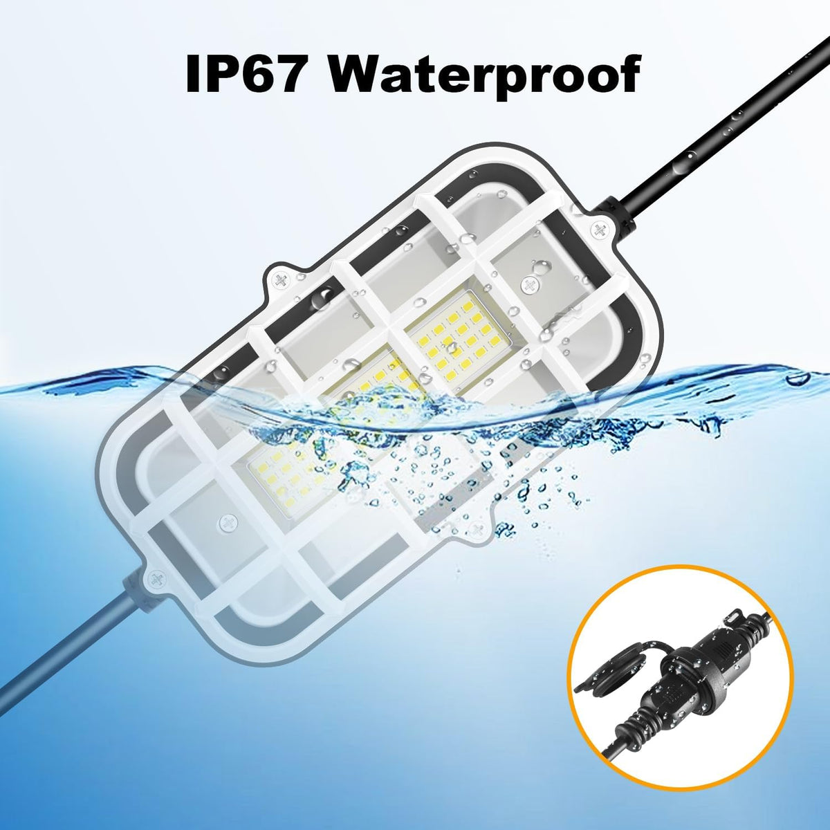 100FT LED Construction String Lights, 150W Super Bright 15000LM Plug in Linkable String Work