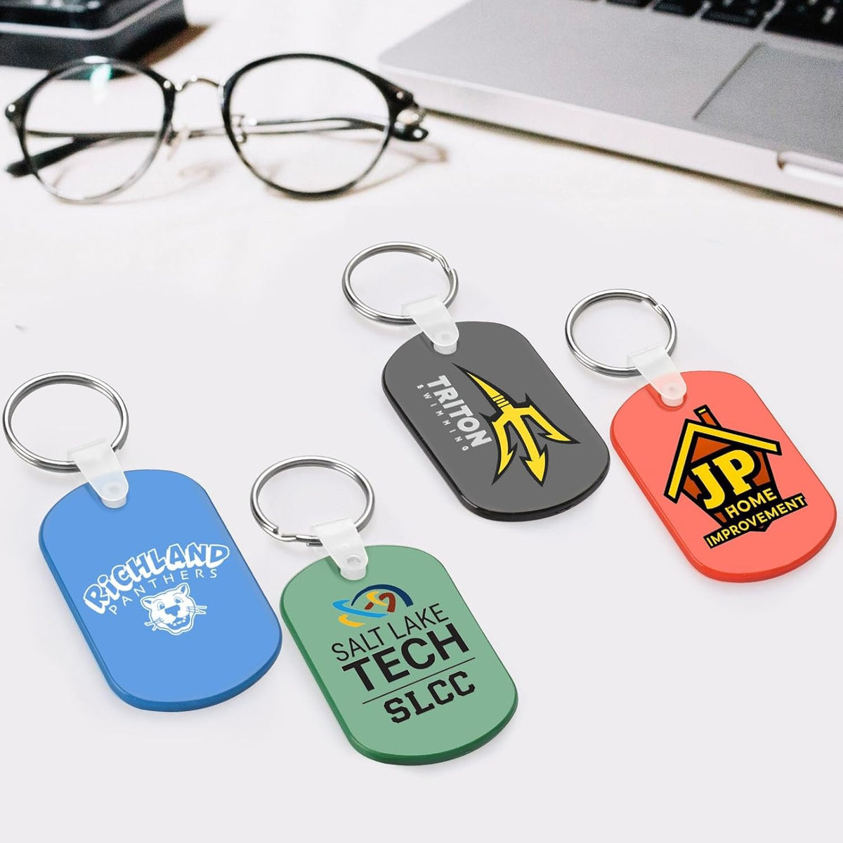 Custom Oval Soft Keychains 150 Pack, Personalized Logo, Text Bulk - Perfect for Tradeshows, Party