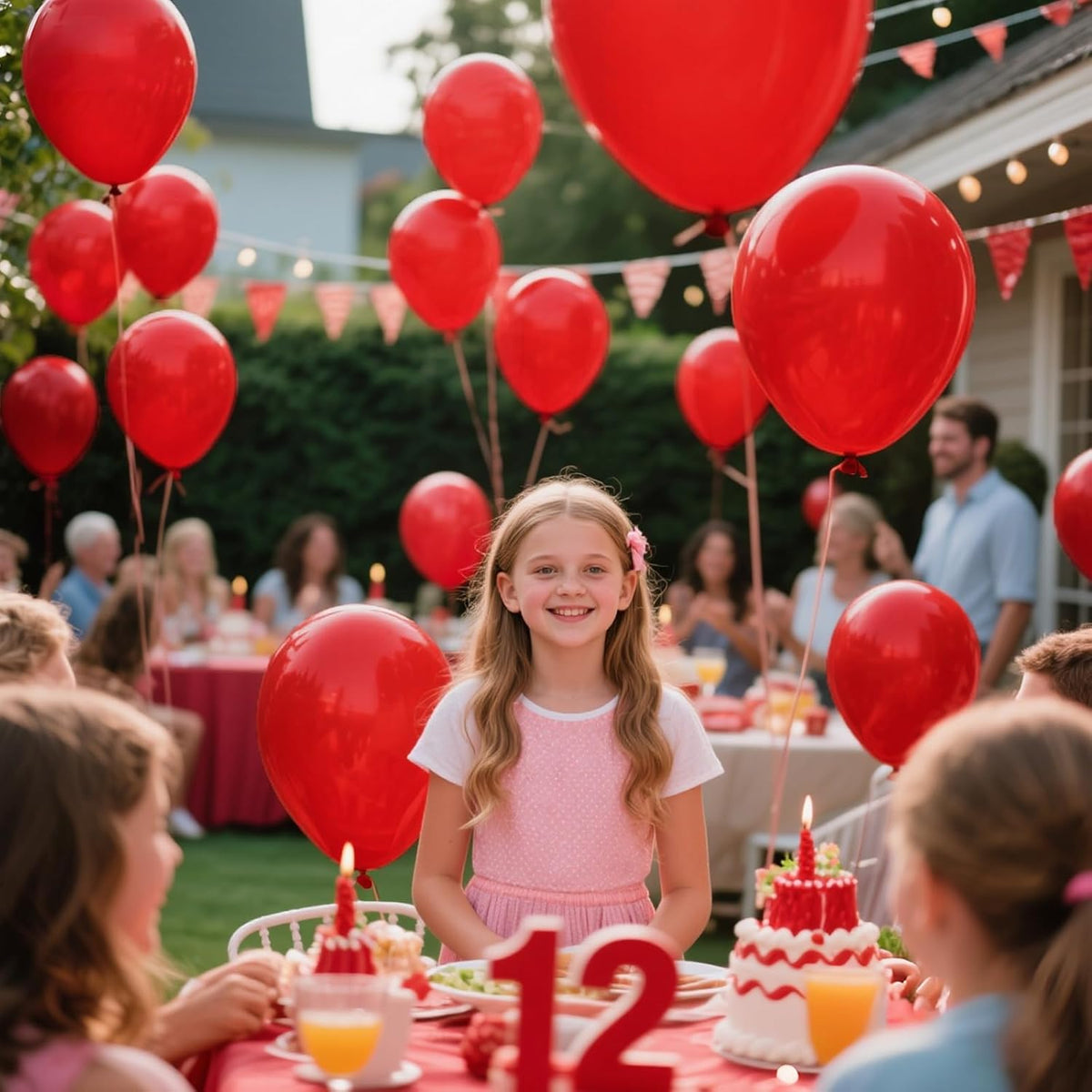 KAWKALSH Red Balloon 12 Inch, 110pcs Latex Party Balloons Helium Bright Color for Birthday Baby