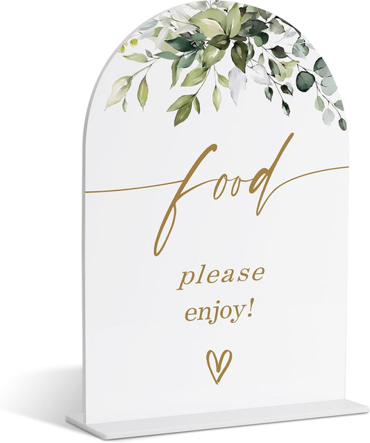 Food Signs for Party, Greenery Gold Bridal Shower Decorations, Dessert Bar Sign, Wedding Signs for