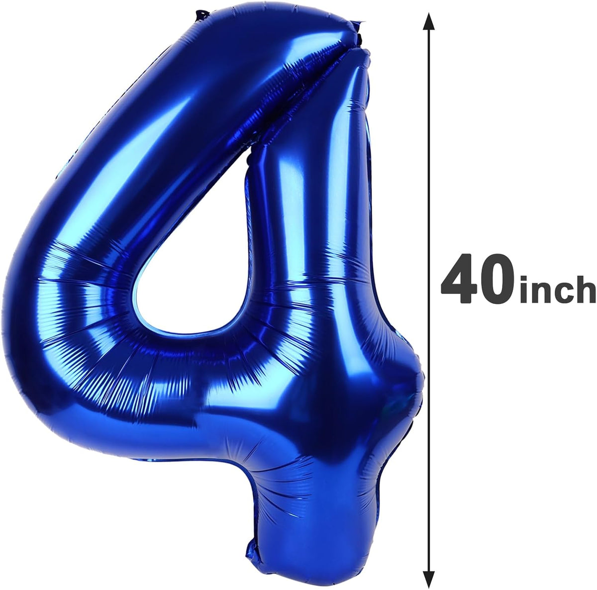 40 Inch Night Blue Large Number 4 Birthday Balloon, Giant Number Four 14 24 34 40 44 Balloons