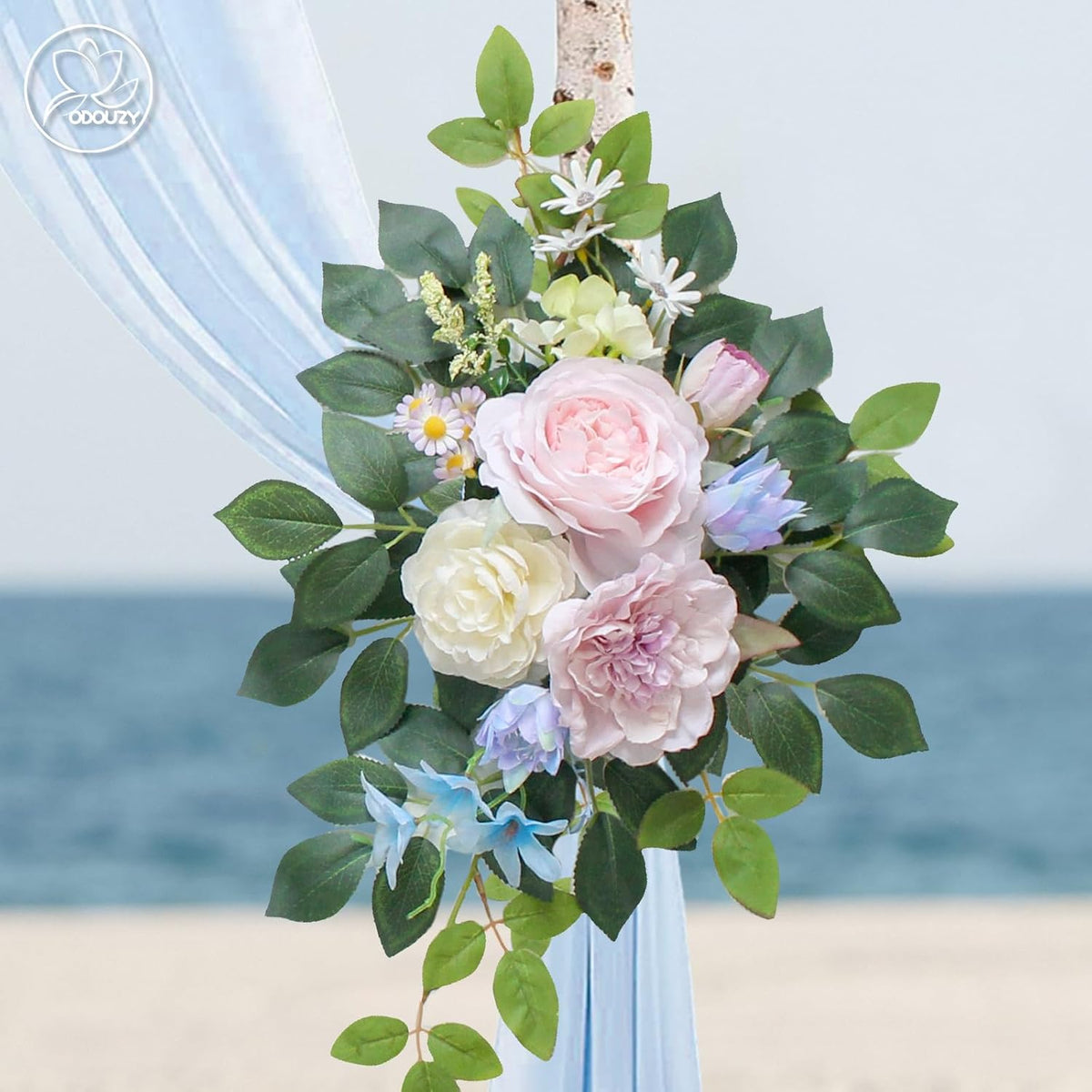 Wedding Arch Flowers Kit,Artificial Flower Arch Decor (Set of 3),2pcs Artificial Flower Arrangement