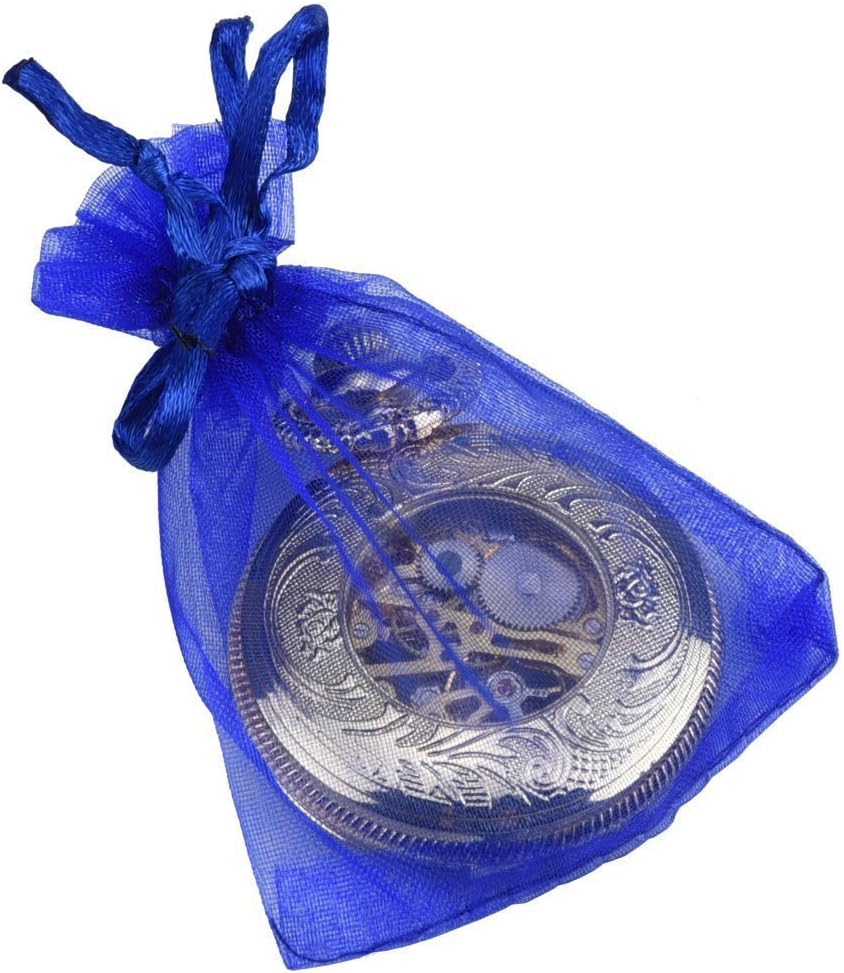Wudygirl 100pcs 5X7 Blue Organza Bags with Drawstring Jewelry Lipstick Cosmetics Pouches Baby
