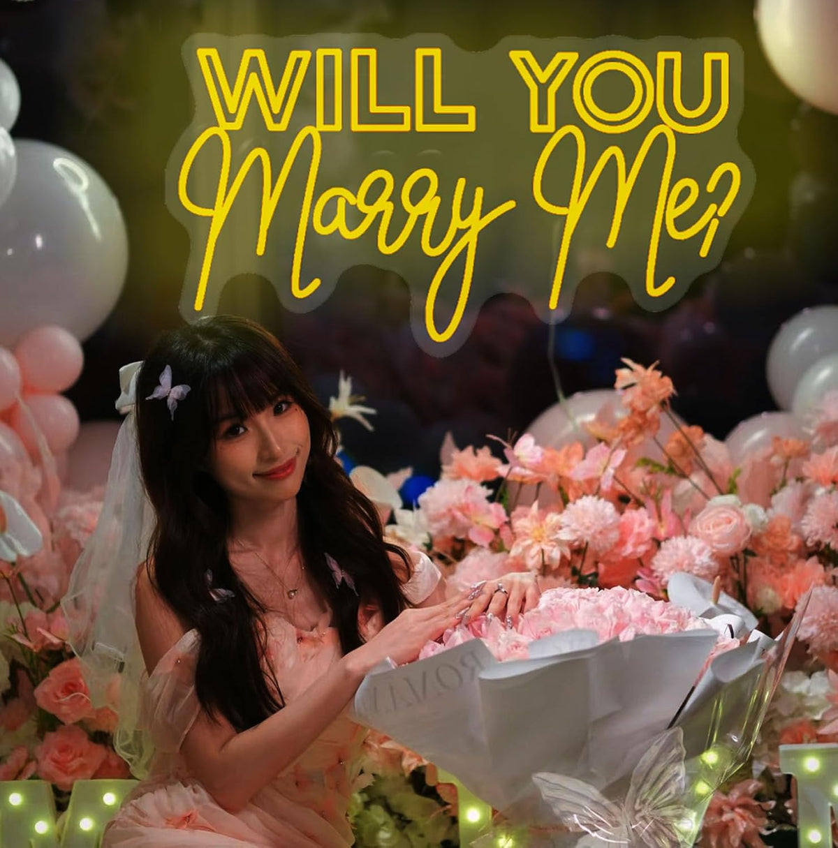 WILL YOU Marry Me? Neon Sign Custom Large Wedding Engagement Party Backdrop LED Neon Light Signs