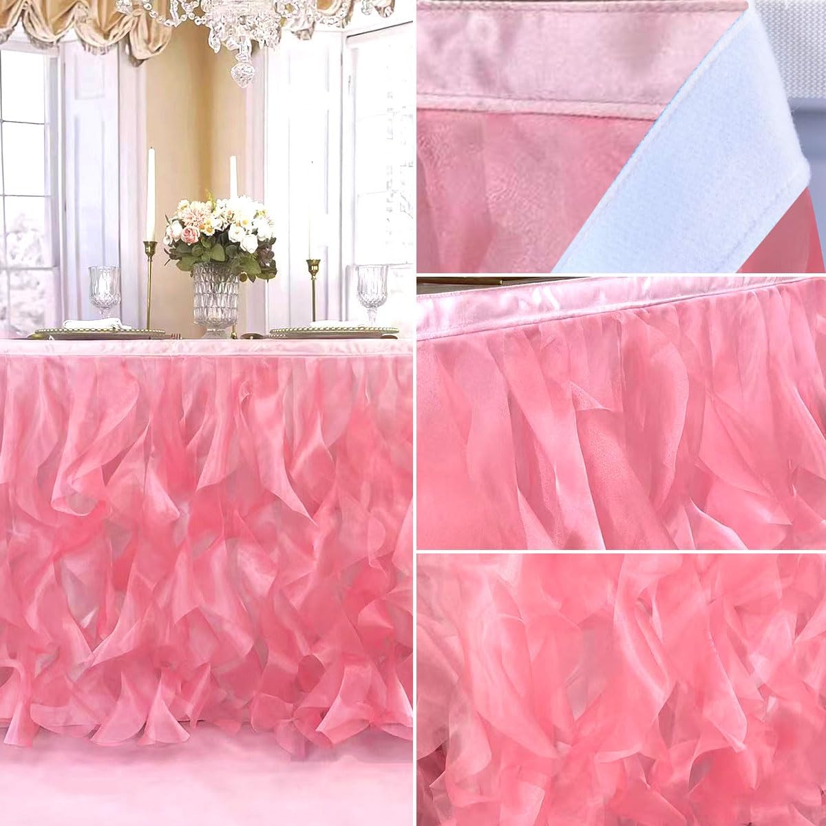 Luxury Organza Mesh Table Skirt Draping Floating Romance - Perfect for Bridal Showers, Birthday