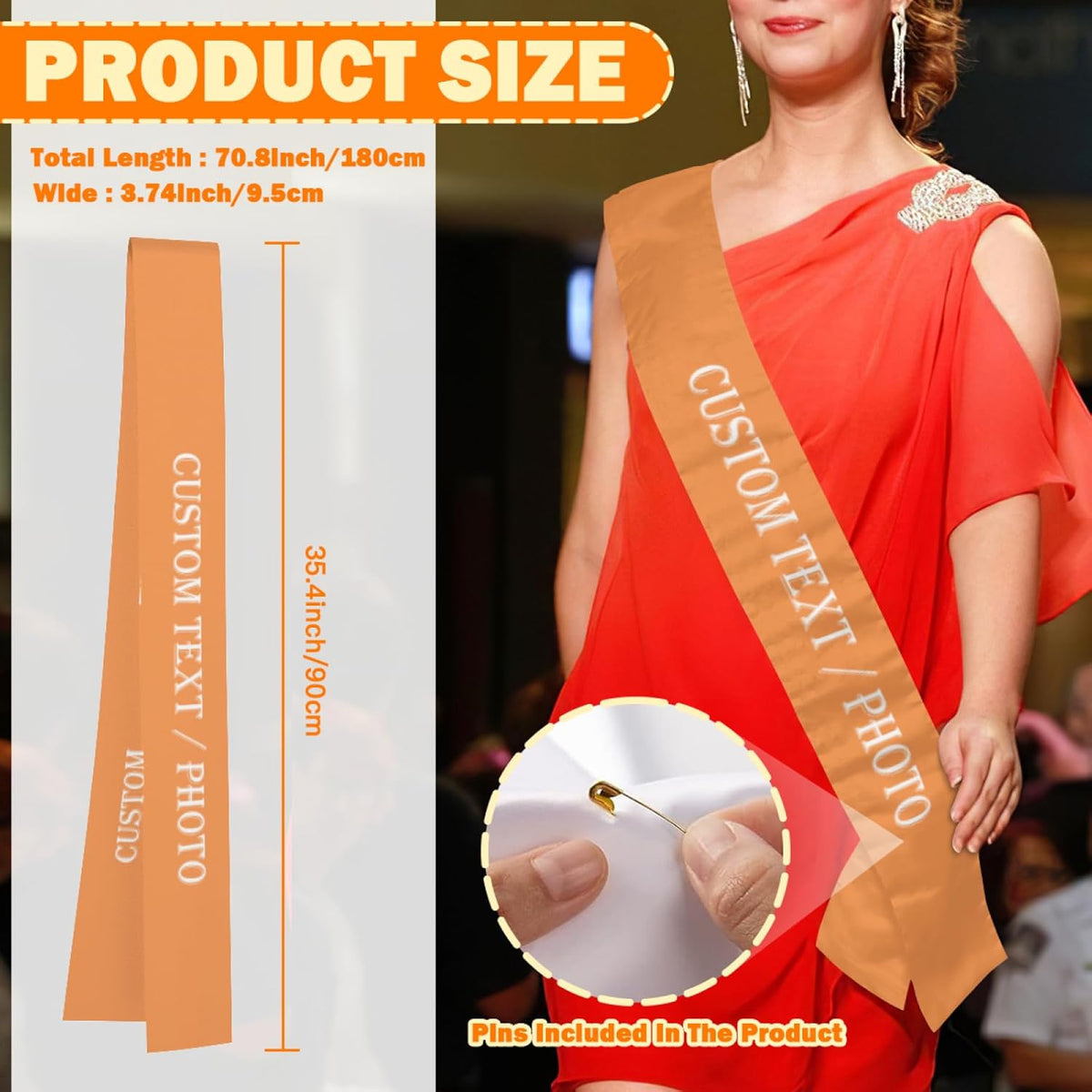 Custom Sash,Personalized Birthday Sash with Text Photo,Customized Bachelorette Sash Quote Sash