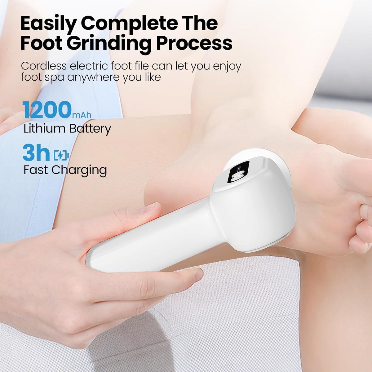 Electric Callus Remover for Feet, 2 in 1 Electric Foot File Grinder, Rechargeable Cordless Foot