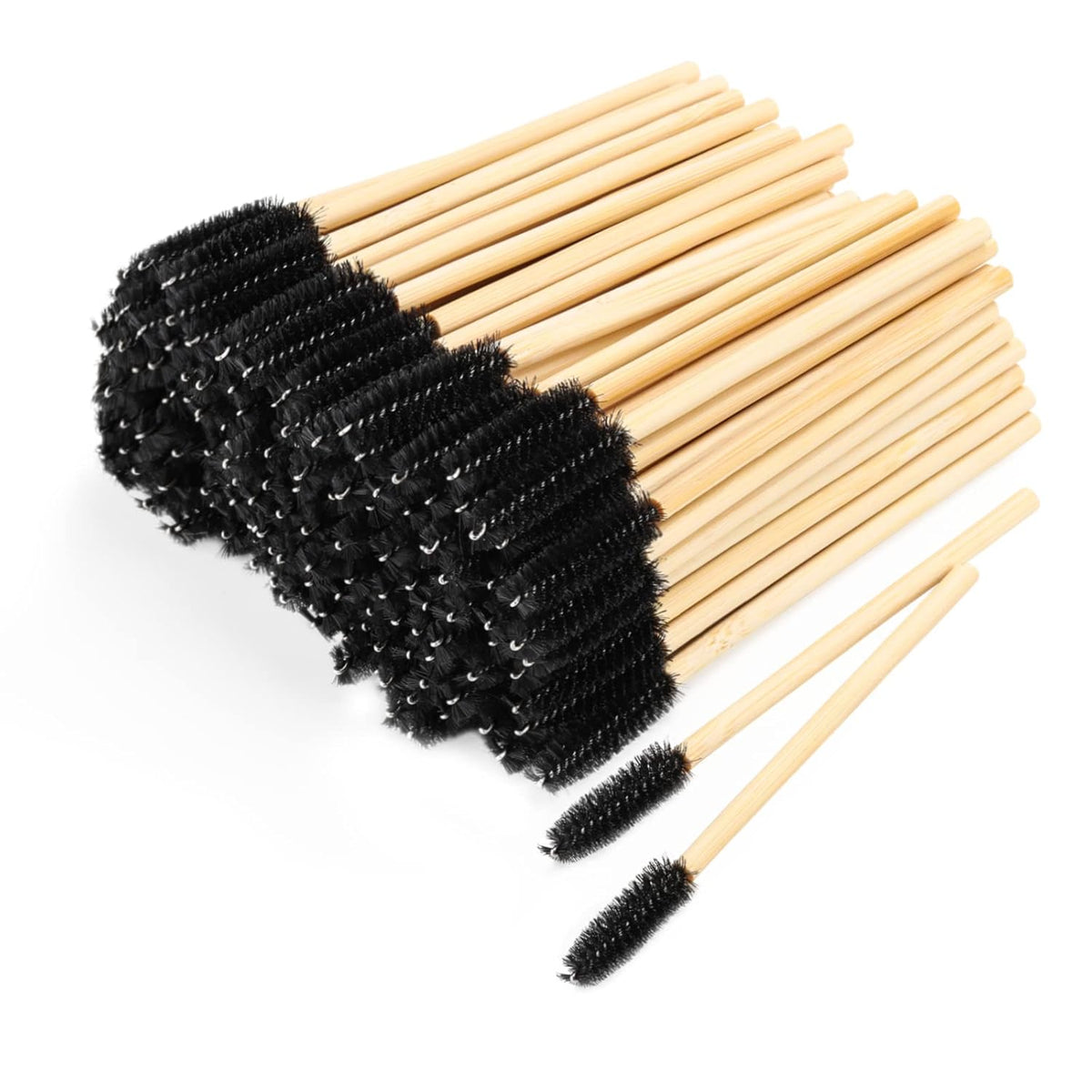 Tbestmax 150 Disposable Mascara Wands Eyelash Brush Spoolies for Eye Lash Extension Eyebrow Bamboo